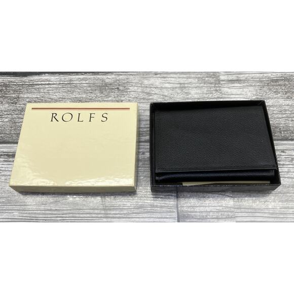 Rolfs Black Genuine Leather Tri-fold Wallet W/ 4x6 Photo Slots/ Photo ID Slot. - Picture 1 of 11